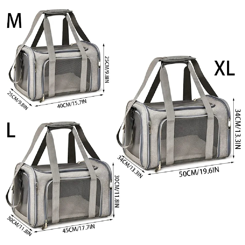 Portable Dog Cat Carrier Bag Soft Side Backpack Pet Carriers Dog Travel Bags Airline Approved Transport  Outgoing Pets Handbag