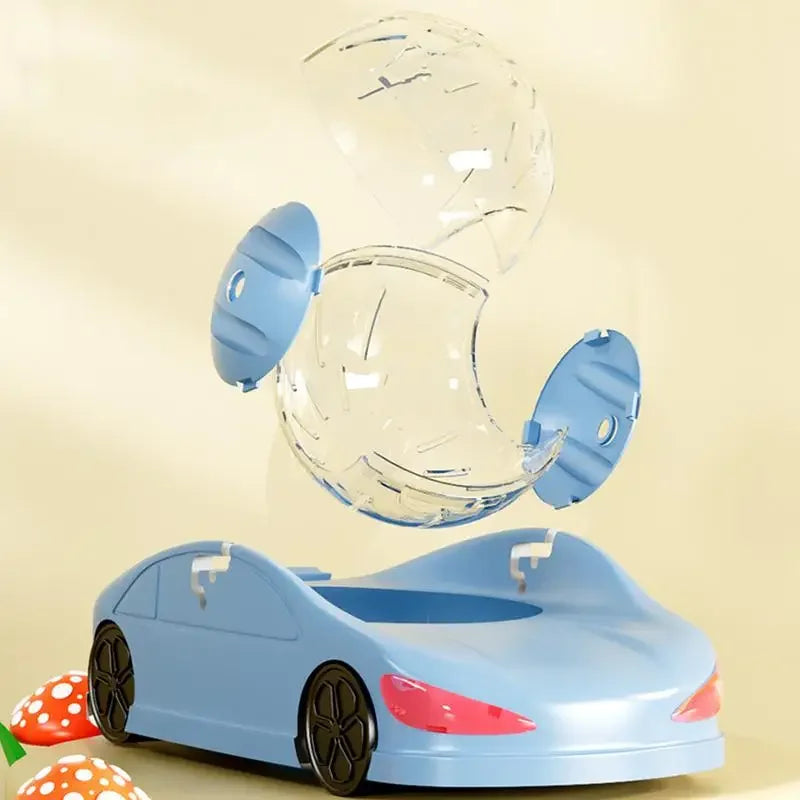 Hamster Running Ball Car Toy Small Pet Toy Funny Creative Small Pet Running Ball Exercise Wheel for Hamsters Ferret Small Animal