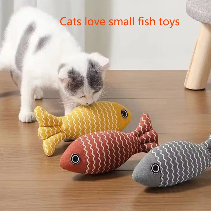 Cat toy self high boredom resistant bite clean teeth linen fish grinding teeth fun cat toy cat simulation fish toy pet supplies