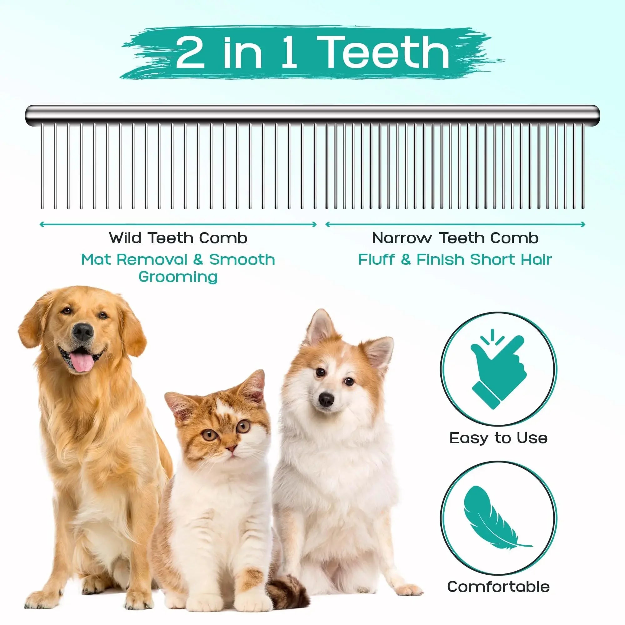 5 in 1 Professional Dogs Grooming Scissors Set Stainless Steel Dog and Cat Hair Thinning Shears with Safety Round Tip for Pet