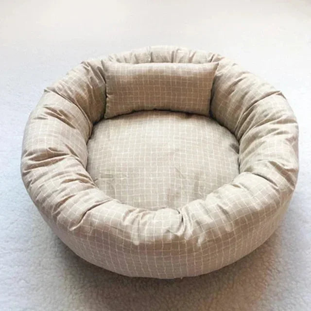 OUZEY Round Pet Cat Bed Comfortable Sleeping Dog Bed Soft Warm Pet Sofa Bed Washable Puppy Kitten Cushion Blankets Pet Products