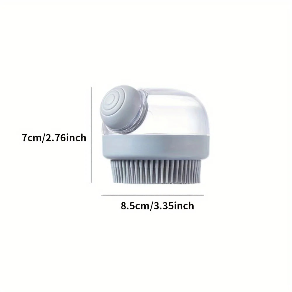 Dog Bath Brush with Soap Dispenser Silicone Bristle Pet Grooming Massage Shampoo Dog Brush Haired Dogs Cats Plastic Bathing Tool