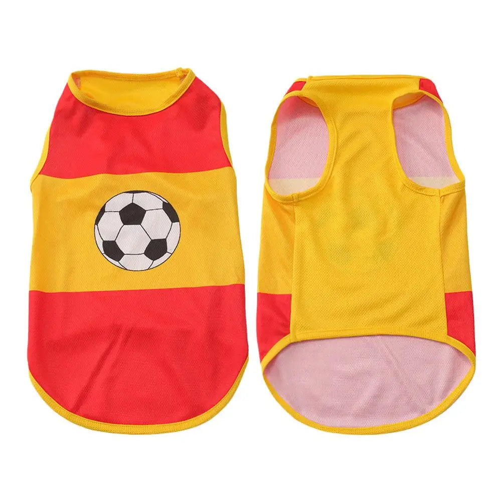 Pet Dog Clothes Football Jersey Dog Shirt Outfit National Flag Design Breathable Mesh Dog Vest for Small Medium Dogs Summer