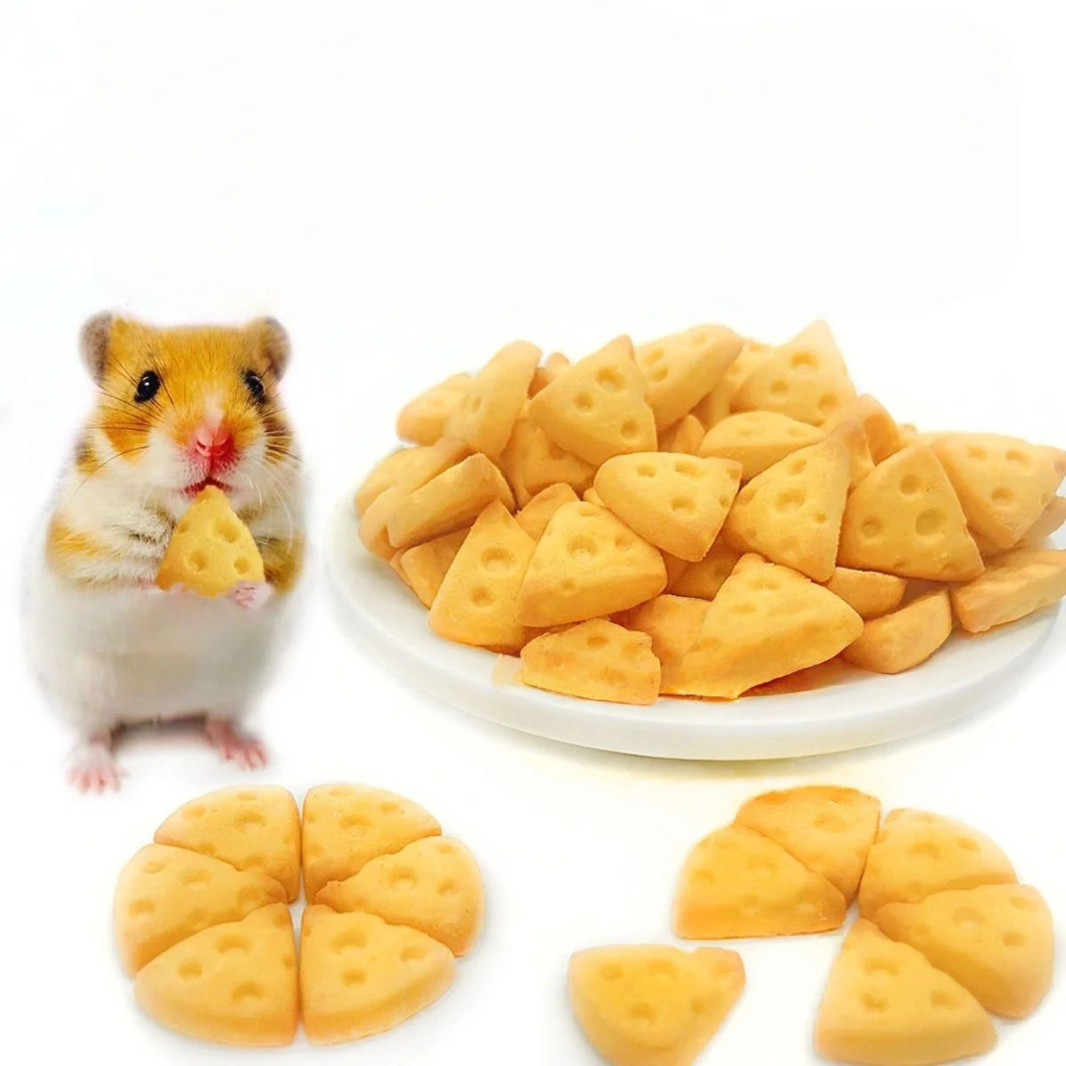 Hamster snacks, cheese-flavored small biscuits, for hamsters, golden hamsters, calcium supplement, nutritious, weight gain, rat