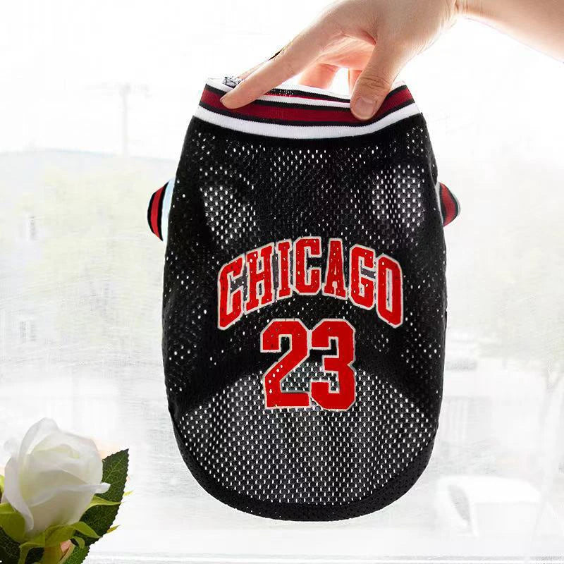 Summer Pet Clothing Medium Large Dogs Sunscreen Clothes Bulls team Jerseys Vest Mesh Breathable Thin T-shirt Casual Dog Outfits