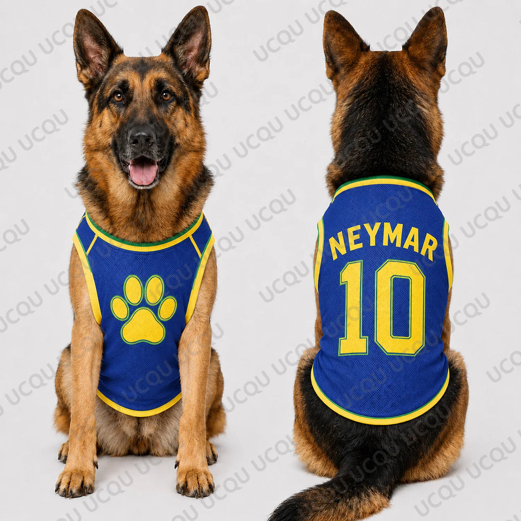 2026 Football Style Pet Soccer Jersey 10 Dog Shirt Yellow Mesh Puppy Football Vest Small Large Dogs