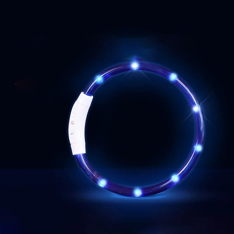 Pet Dog Cat LED Light Collar Luminous Anti-Lost Dog Collar USB Rechargeable Dog Necklace Collar Night Identification Collar