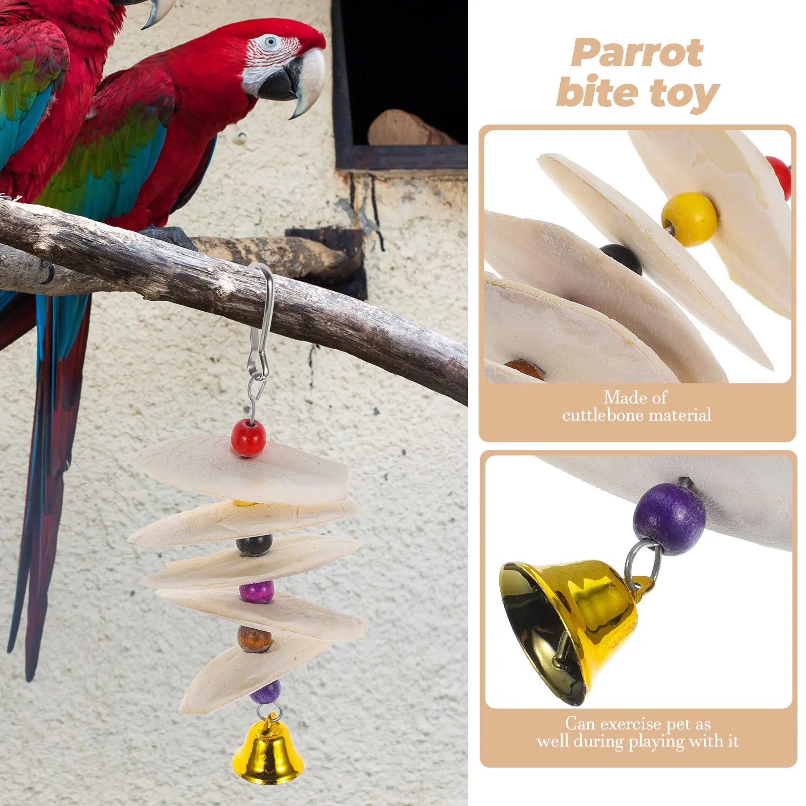 Chewing Cuttlefish Bone Bird Parrot for Parakeets Beige Cuddle Bones Birds
