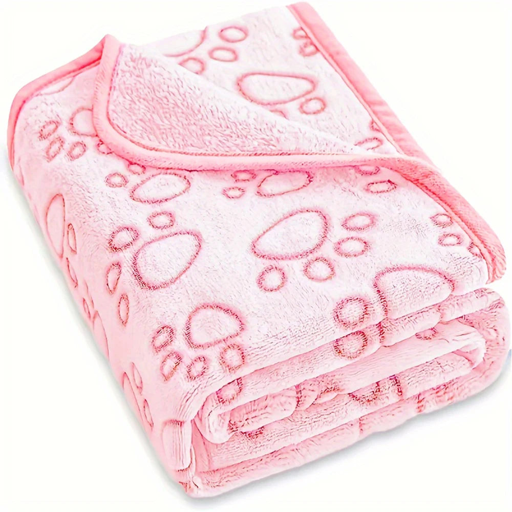 Ultra-Soft Paw Print Dog Blanket | Cozy & Washable Pet Pad