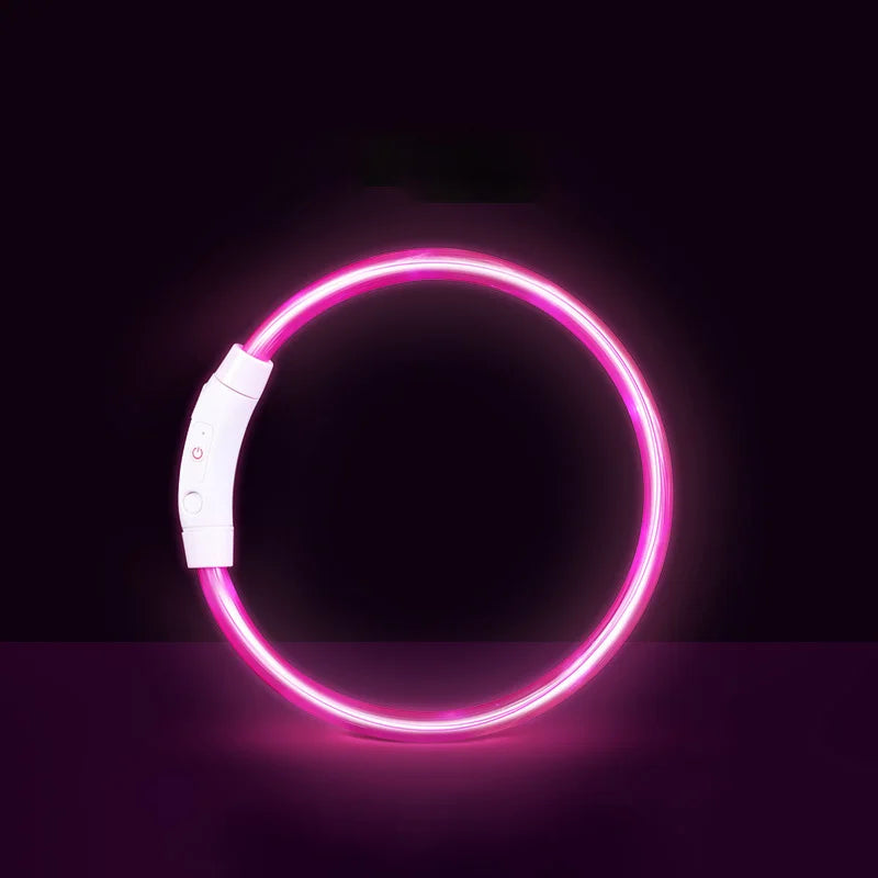 Pet Dog Cat LED Light Collar Luminous Anti-Lost Dog Collar USB Rechargeable Dog Necklace Collar Night Identification Collar