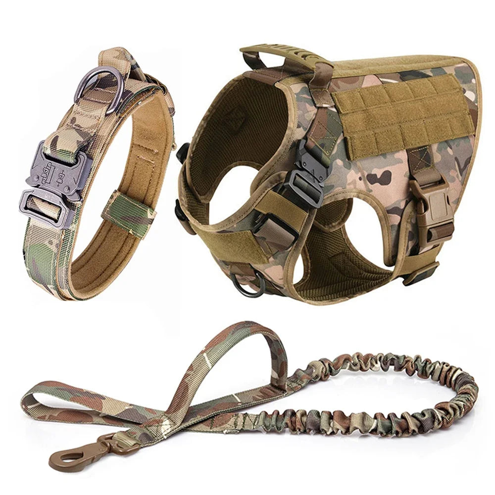Large Dog Harness Collar Leash Bags Pet German Shepherd Training Walking Vest Dog Harnesses For Medium Large Dogs Accessories