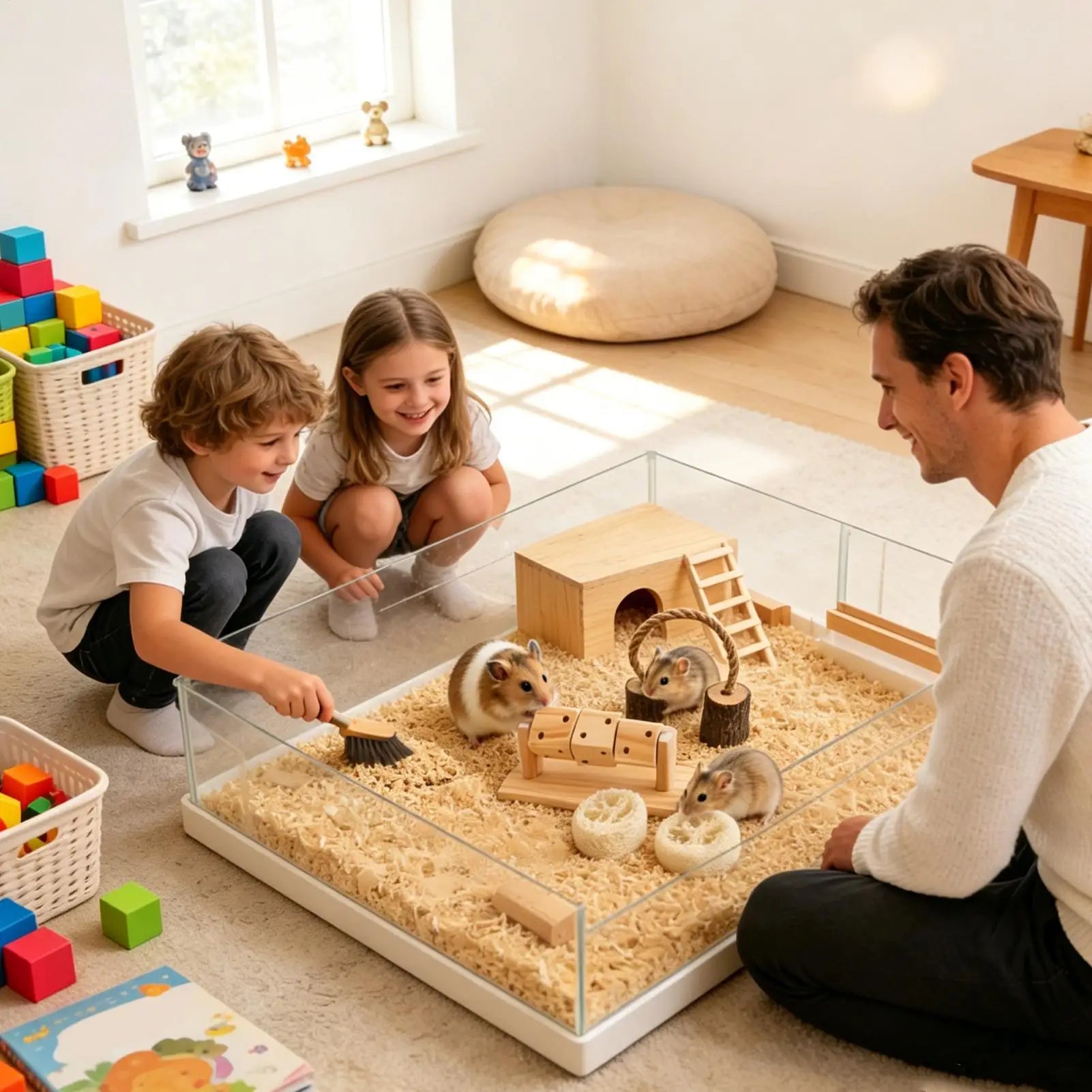 Small Animal Toys Wooden Enrichment Pet Supplies Hamster Foraging Chew Toy Set For Gerbil Mice Hedgehog Chinchilla Indoor Cage
