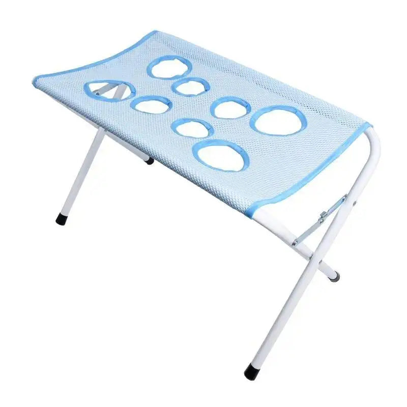 Foldable Pet Grooming Table Adjustable Dog Cat Hair Brushing Bath Stand Multi-Hole Non-Slip Portable Grooming Platform