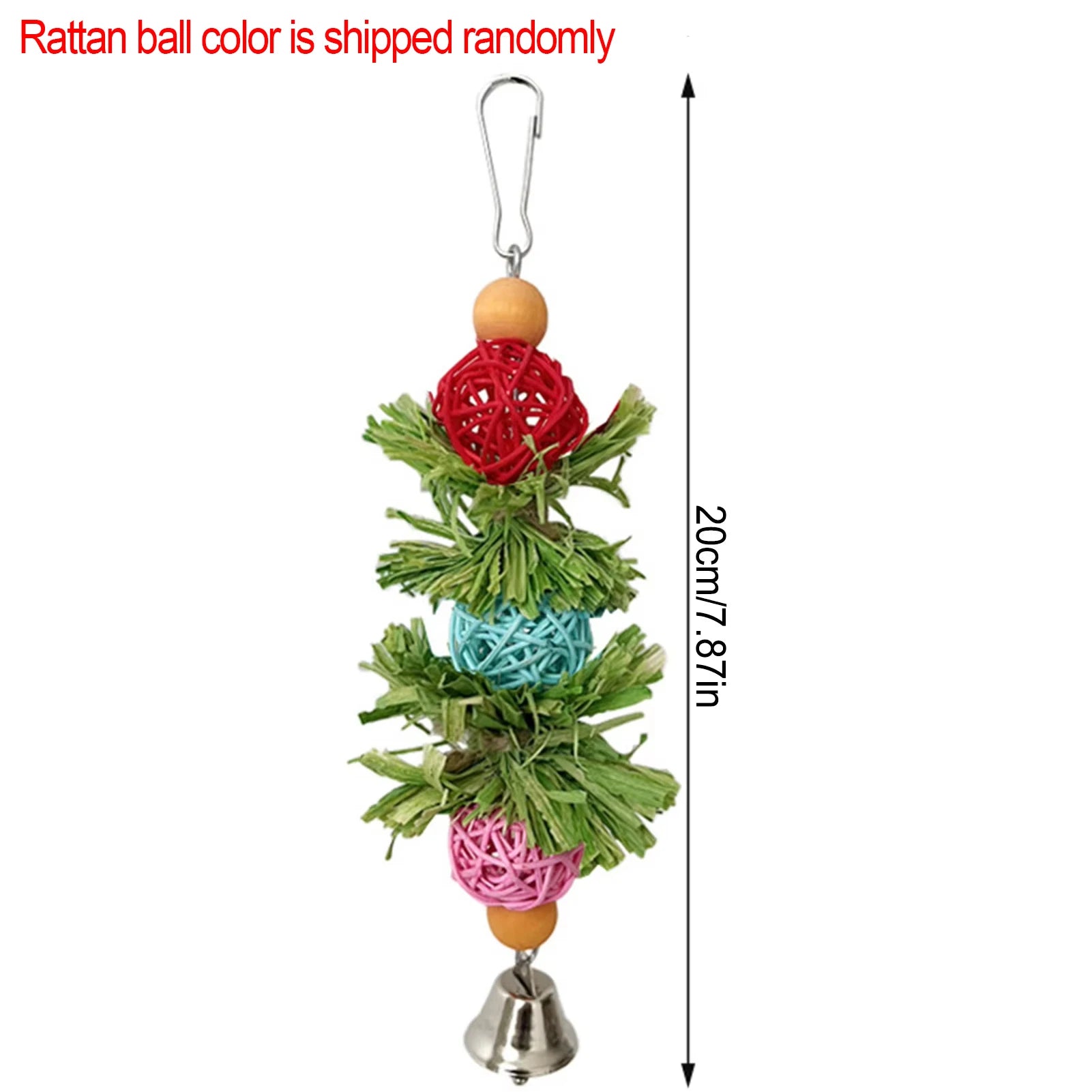 Parrot Chew Toys Natural Corn Husk Ball and Cob String for Cockatiel Lovebird Budgie Cage Hanging Foraging Interactive Bird Toys