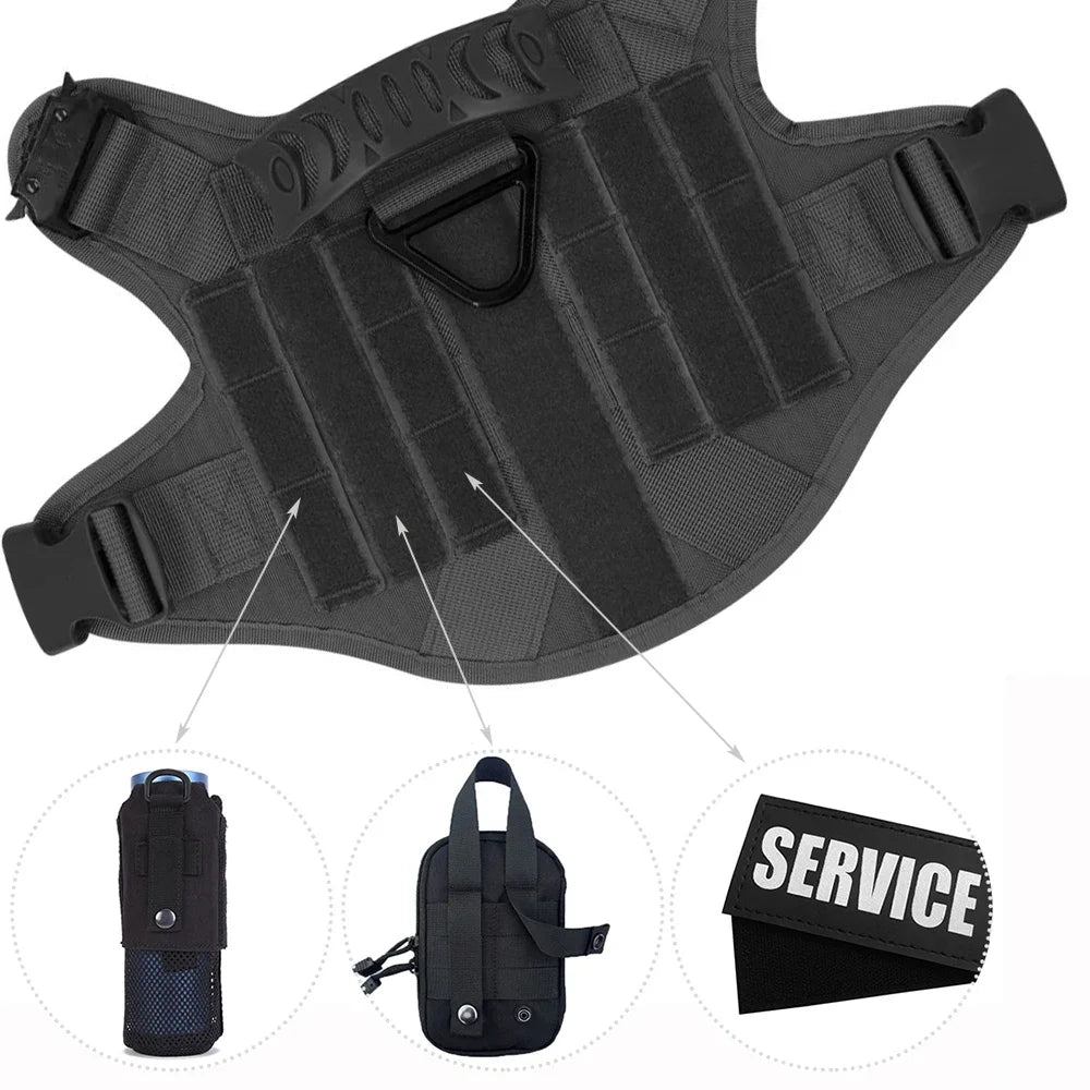 Large Dog Collar Dog Harness And Leash Set Pet Vest Tactical German Shepherd Harnesses For Small Dogs