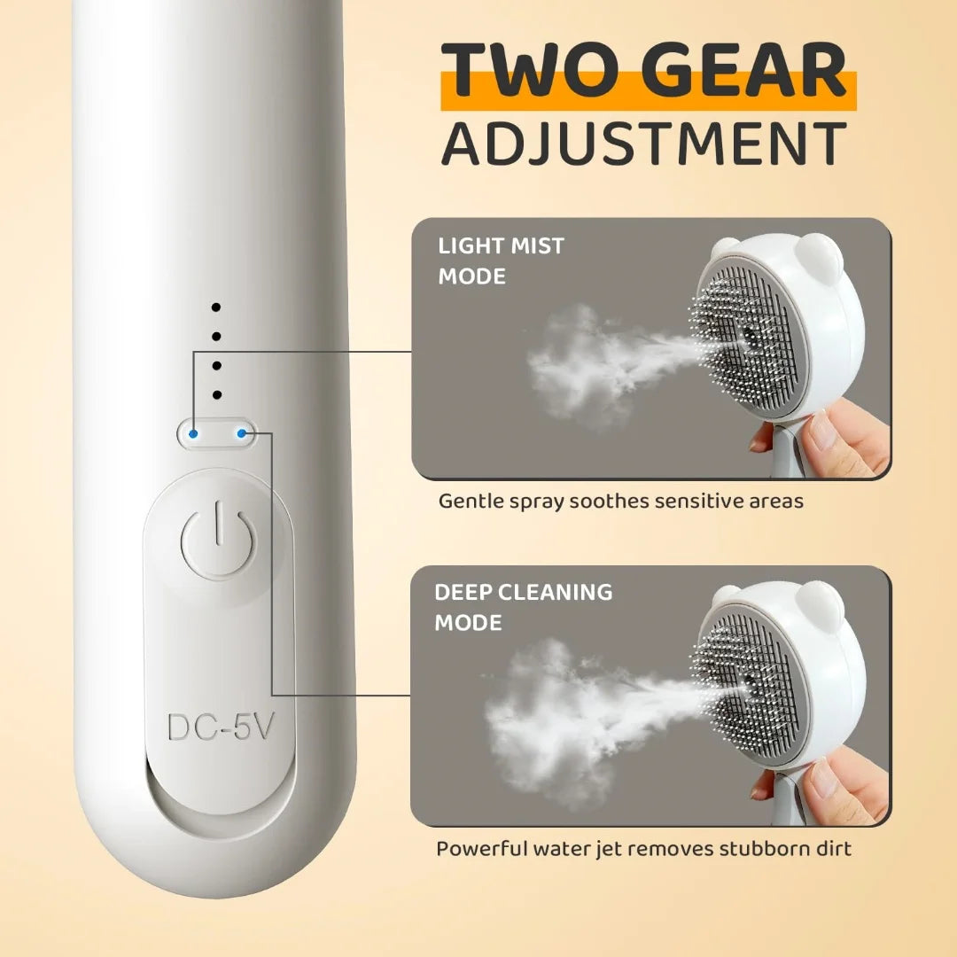 Steam Cat Brush Pro Waterproof Rechargeable Self-Cleaning Pet Grooming Hair Care Tools with Spray, Floaters Hair Removal for Dog