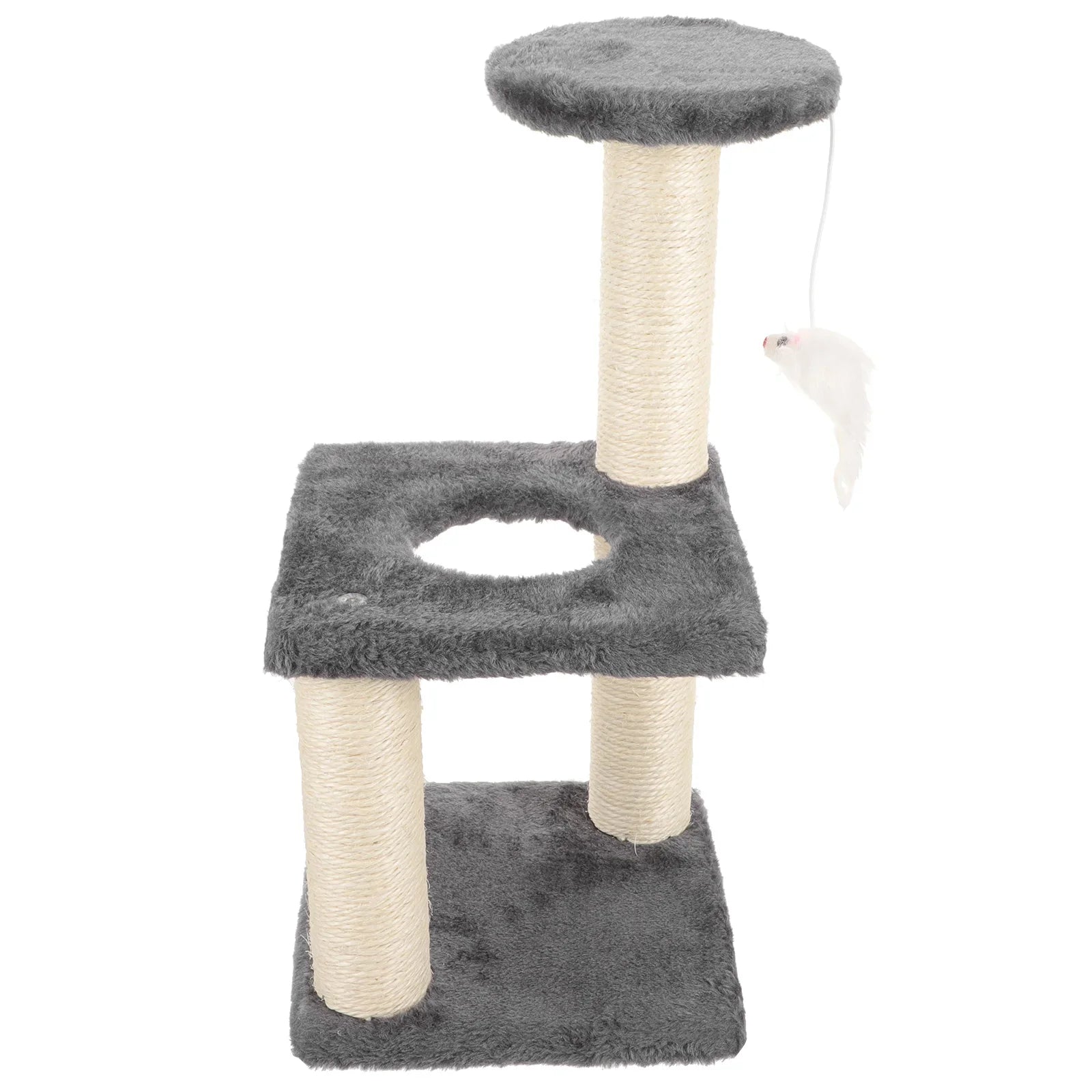 Cat Tree Towers Climbing Frame Trees One-piece & Wear-resistant Scratching Pole Light Grey Comfortable Kitten Scratcher Pet