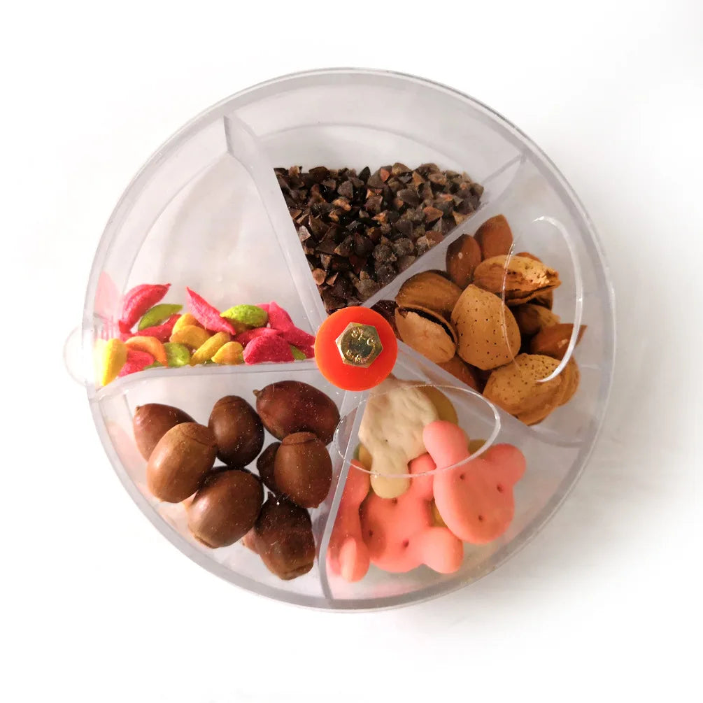 Compartment Food Container Parrot Chewing Toy Bird Toy Wheel Cake Foraging Device Interactive Food Retrieval Toy Foraging Ball