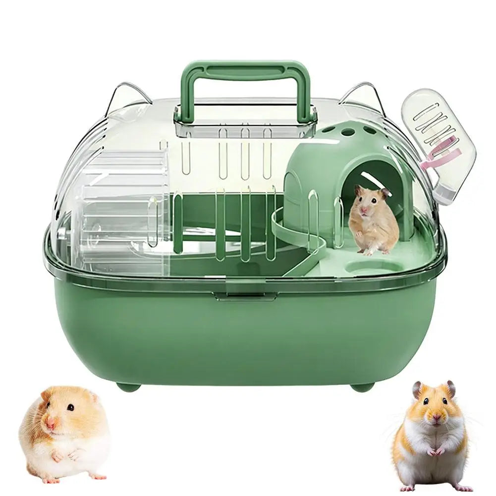 Transparent Hamster Carry Cage Breathable Portable Small Pet Carrier for Hamster Gerbil Outdoor Trip