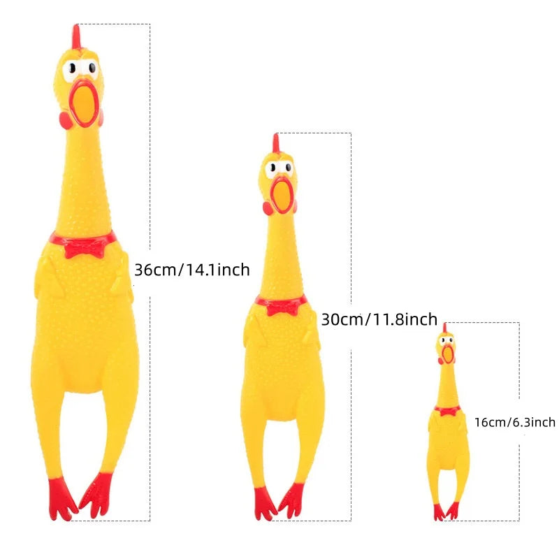 2 Pcs Screaming Chicken Dog Toy Latex Squeaky Chew Toy Bite Resistant Molar Interactive Training Pet Vent Toy