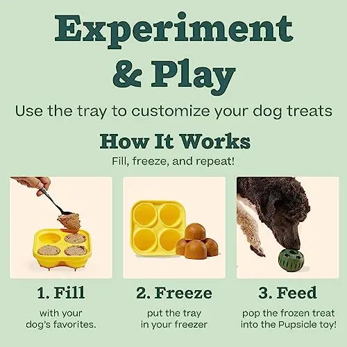 Durable Interactive Dog Ball Toy & Silicone Treat Mold, Slow Feeder Dog Toy for Medium Large Dogs 25-75lbs, Keep Pet Busy, Easy