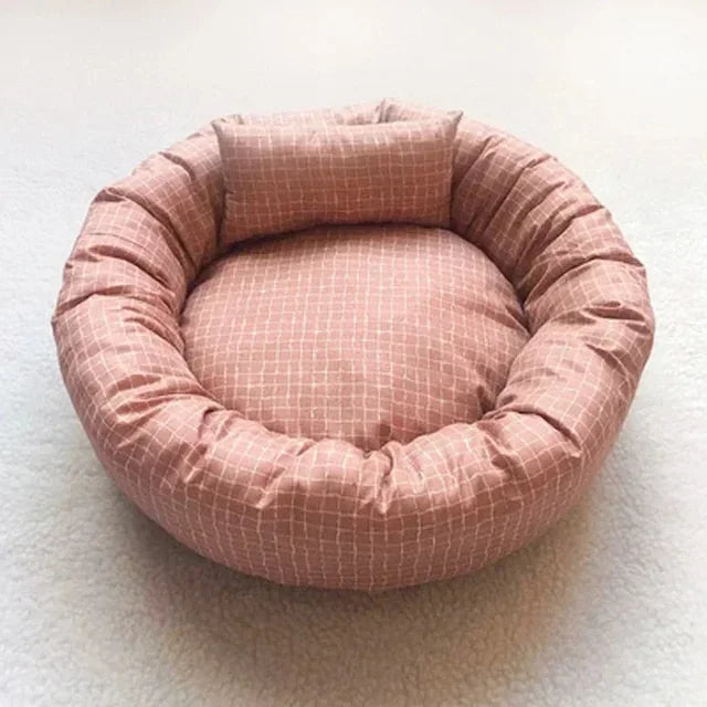 OUZEY Round Pet Cat Bed Comfortable Sleeping Dog Bed Soft Warm Pet Sofa Bed Washable Puppy Kitten Cushion Blankets Pet Products