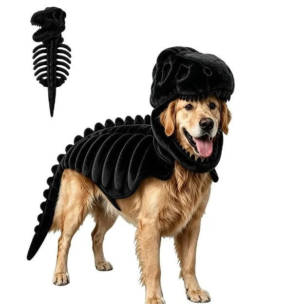 Dinosaur Skeleton Pet Costume Dog Cat Clothes Pink Puppy Clothing Funny Cosplay Outfit Small Dogs Cats Party Supplies