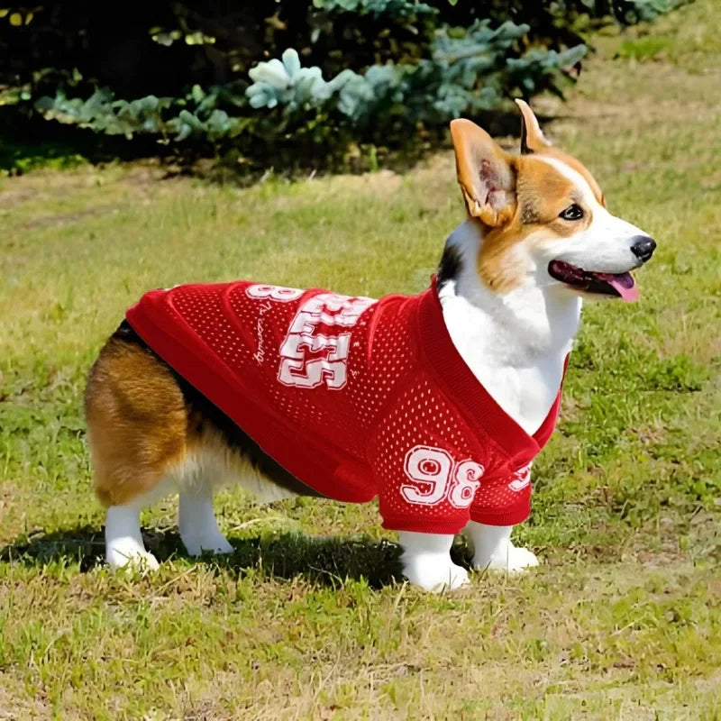 Mesh Breathable Dog Clothes Schnauzer Teddy Sport Large Dog Jersey Basketball Clothing Puppy T-Shirts Summer Pet Cat Shirts