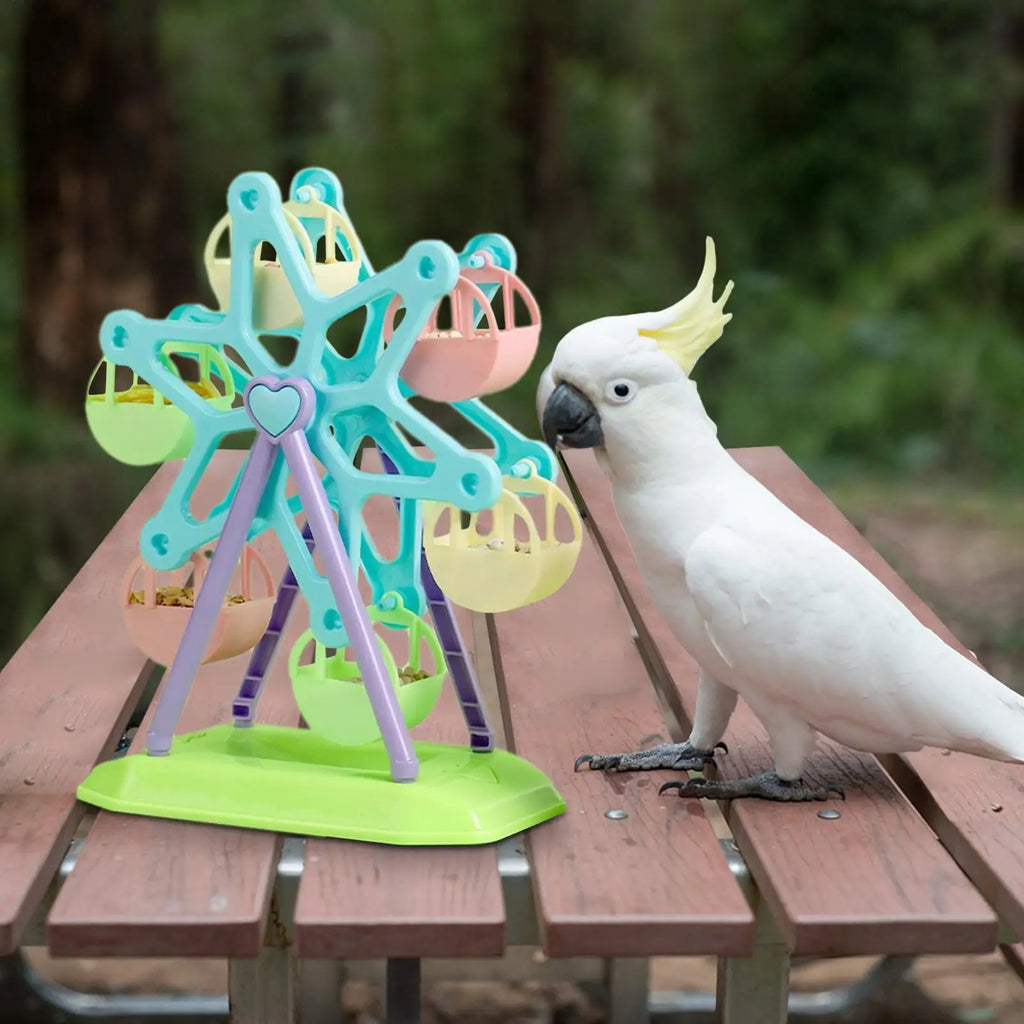 Bird Toys Foraging Wheel Parrot Toy  Snacks Feeder Intelligence Growth Bird Supplies Parrot Ferris Wheel Bird Windmill Foraging
