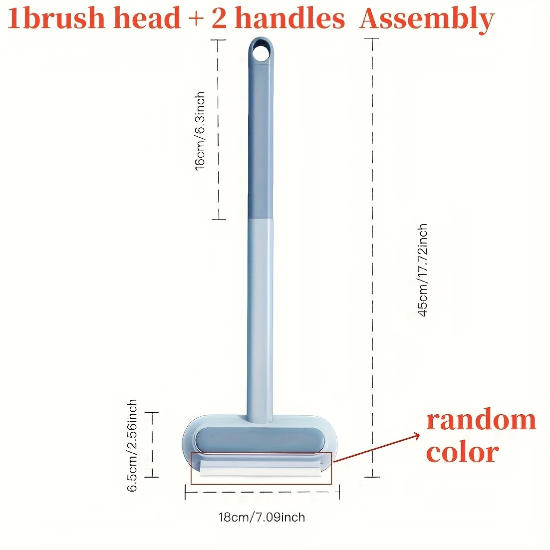 2-in-1 Pet Hair Remover Brush for Dogs & Cats - Dual-Action Bristle & Rubber Brushes with Washable Blue & Gray Bristles