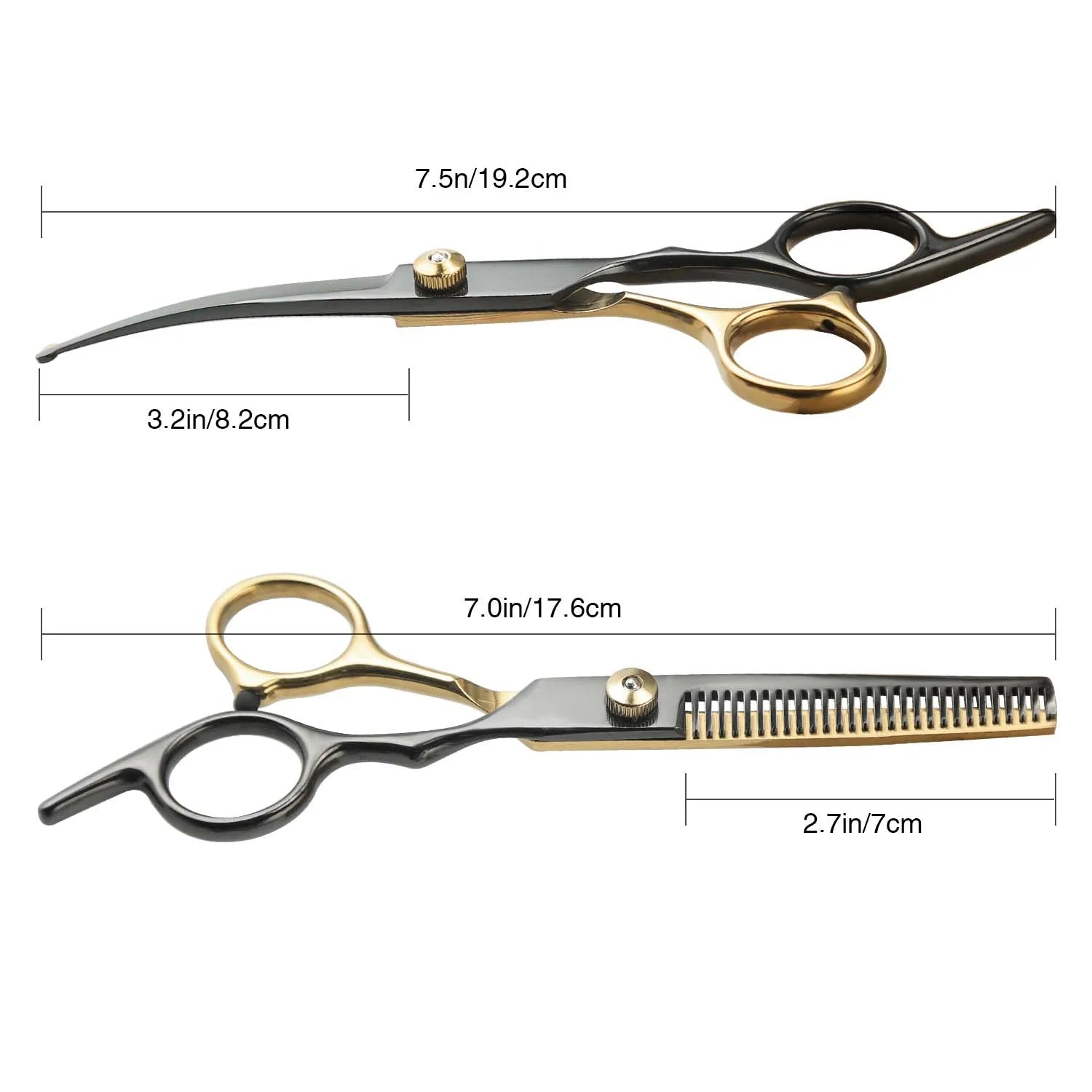 Professional Pet Grooming Scissors Stainless Steel  - Right Hand Orientation, Multi-Purpose Hair Trimming Shears For Dogs Pets
