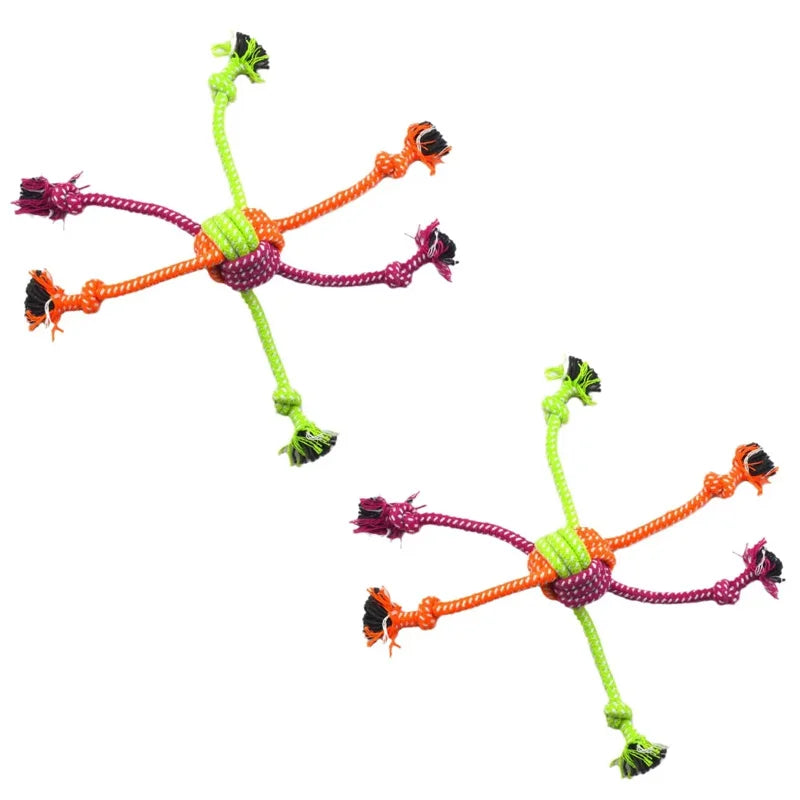 Durable Dog Rope Toy Teeth Cleaning Pet Interactive Chewing Dog Toy Outdoor Training Puppy  Bone Knot Rope Pet Products
