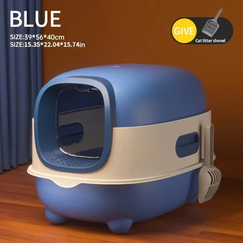 Extra Large Enclosed Cat Litter Box with Drawer Design Prevents Odor and Splashing Easy to Clean Suitable for Indoor Outdoor Use