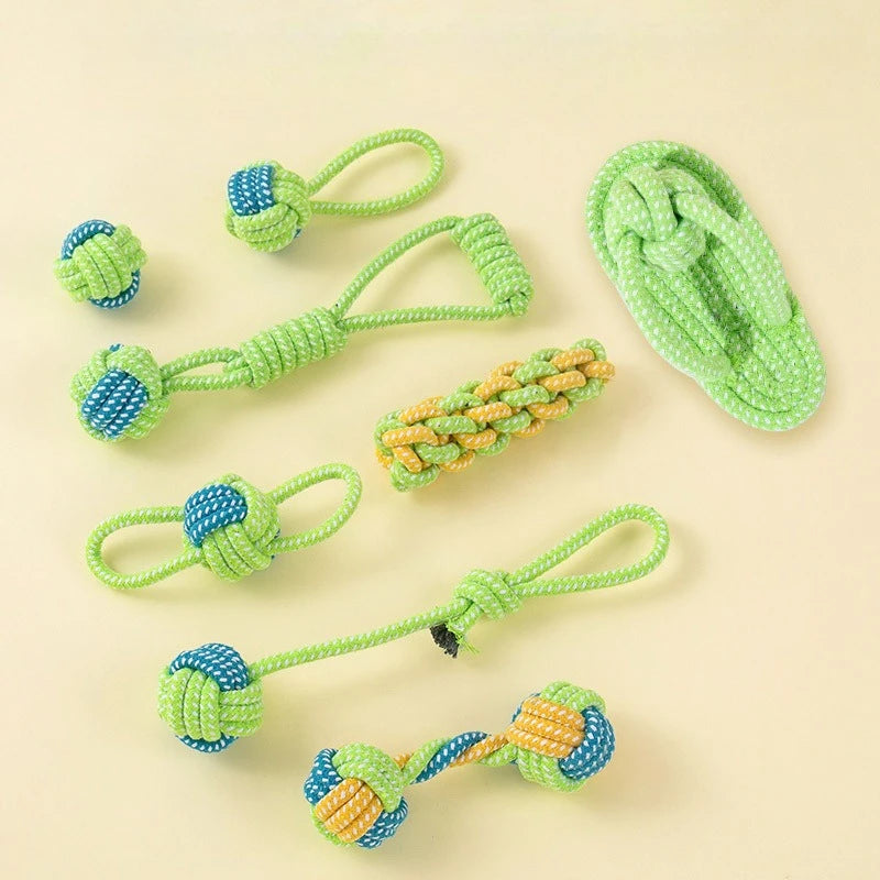 Dog Toy Rope Ball Toy for Dogs Training Toy for Dogs Teeth Cleaning Tug Toy Interactive Knot Rope Resistant To Biting Molars