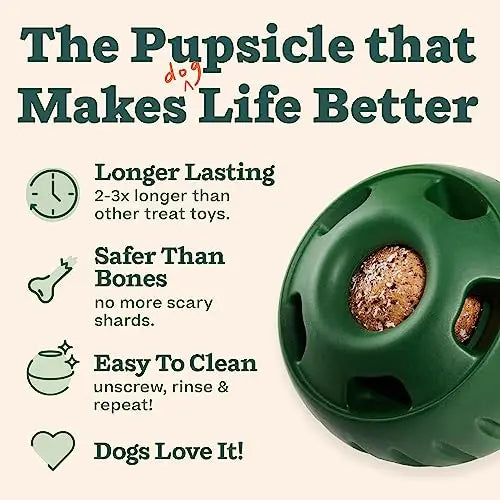 Durable Interactive Dog Ball Toy & Silicone Treat Mold, Slow Feeder Dog Toy for Medium Large Dogs 25-75lbs, Keep Pet Busy, Easy