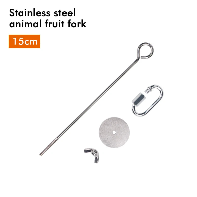 1/2pcs Parrot Stainless Steel Fruit Fork Toy Bird Cage Supplies Fruit Bird Feeder Pet Parrot Accessories Pet Bird Supplies