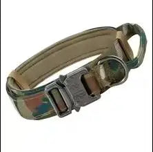 Heavy Duty Tactical Dog Collars with Handle Military Collar with Patch Outdoor Training and Walking for Medium and Large Dogs
