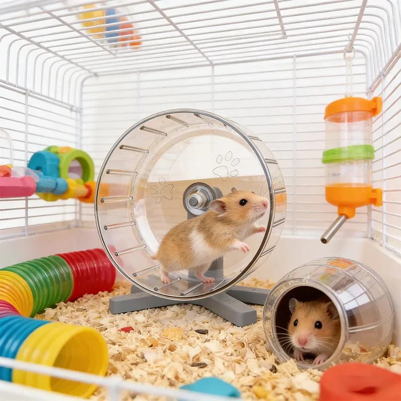 Hamster Exercise Wheel with Stand Large Running Wheel for Syrian Hamsters & Gerbils Pet Toy Cage Accessory