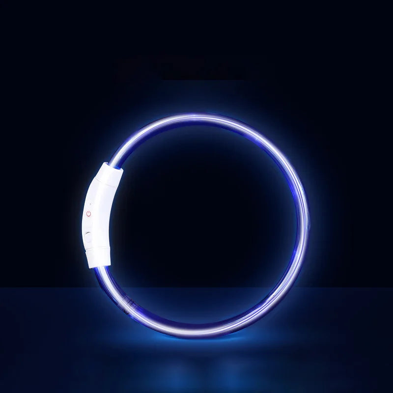 Pet Dog Cat LED Light Collar Luminous Anti-Lost Dog Collar USB Rechargeable Dog Necklace Collar Night Identification Collar