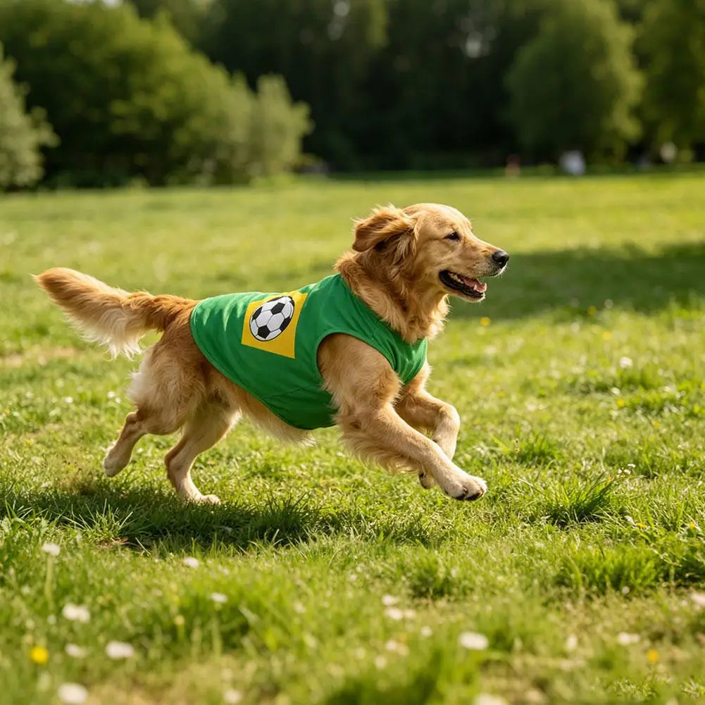 Pet Dog Clothes Football Jersey Dog Shirt Outfit National Flag Design Breathable Mesh Dog Vest for Small Medium Dogs Summer