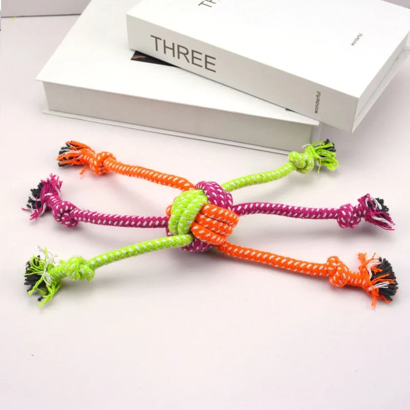 Durable Dog Rope Toy Teeth Cleaning Pet Interactive Chewing Dog Toy Outdoor Training Puppy  Bone Knot Rope Pet Products