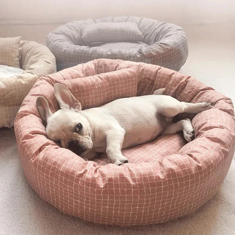 OUZEY Round Pet Cat Bed Comfortable Sleeping Dog Bed Soft Warm Pet Sofa Bed Washable Puppy Kitten Cushion Blankets Pet Products