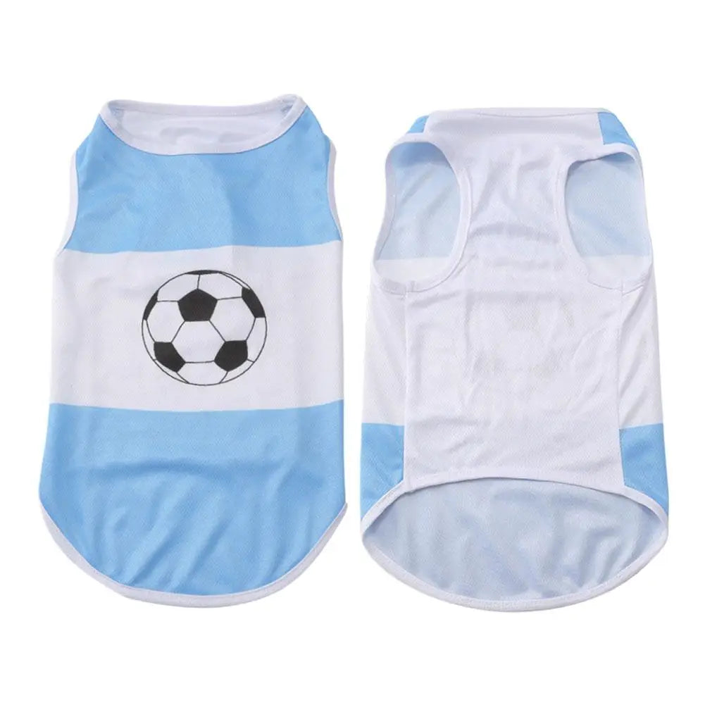 Pet Dog Clothes Football Jersey Dog Shirt Outfit National Flag Design Breathable Mesh Dog Vest for Small Medium Dogs Summer