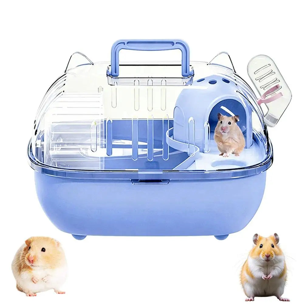 Transparent Hamster Carry Cage Breathable Portable Small Pet Carrier for Hamster Gerbil Outdoor Trip