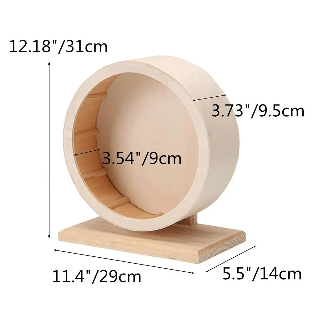 Natural Wood Hamster Wheel Running Toy Roller Exercise Wheel for Small Pets Sports Wheel Accessory for Hamsters