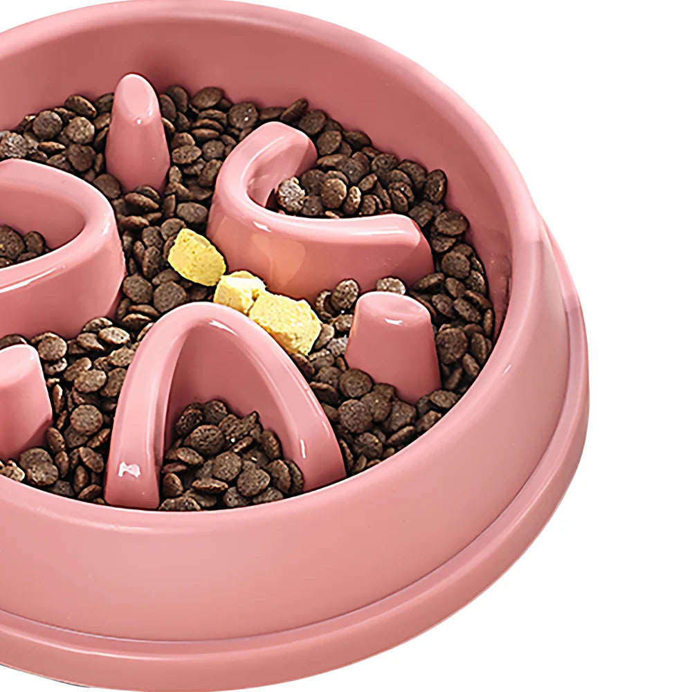 Anti-Choke Slow Feeder Pet Bowl for Dogs & Cats - Safe Eating, Durable Plastic, Essential Daily Accessory
