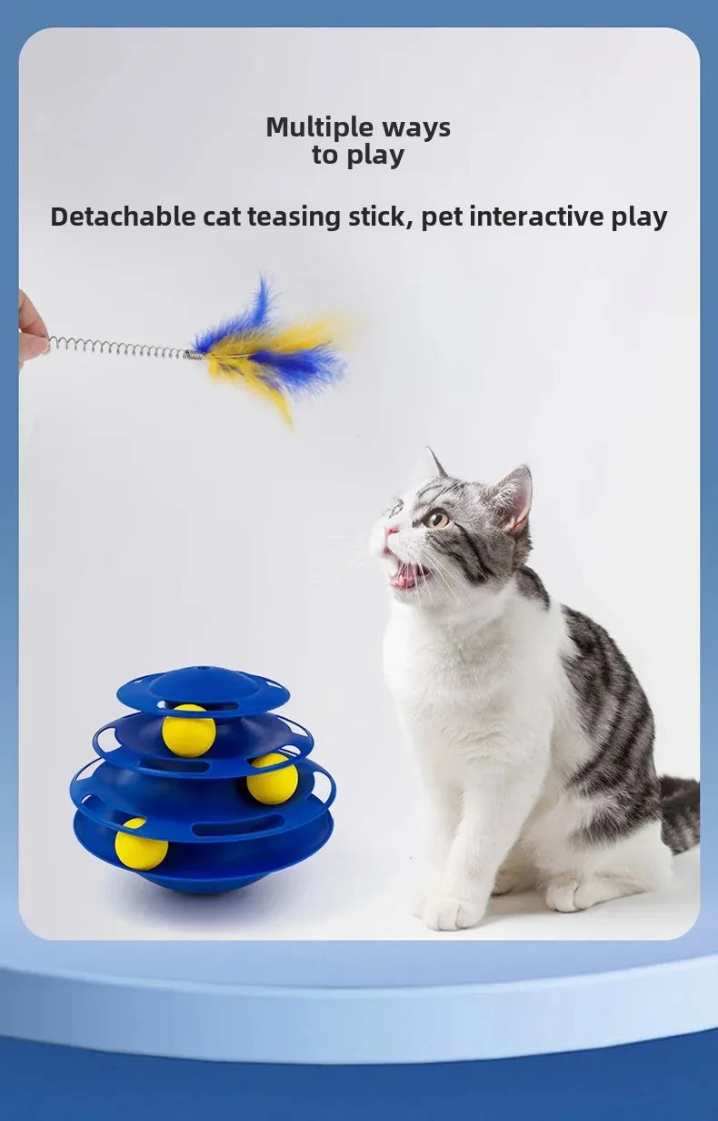 Cat Teaser Wand Interactive Toy with Bell and Feather for Healthy Play and Bonding