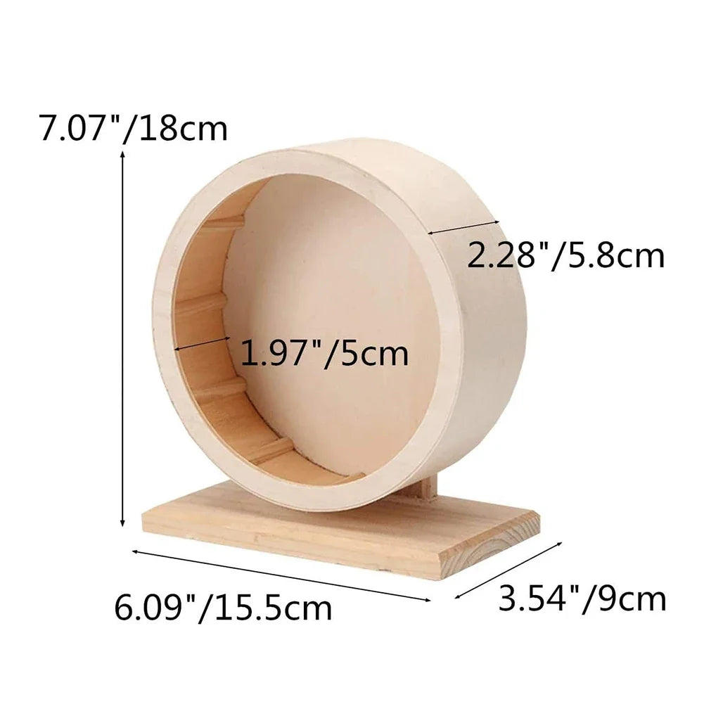 Natural Wood Hamster Wheel Running Toy Roller Exercise Wheel for Small Pets Sports Wheel Accessory for Hamsters