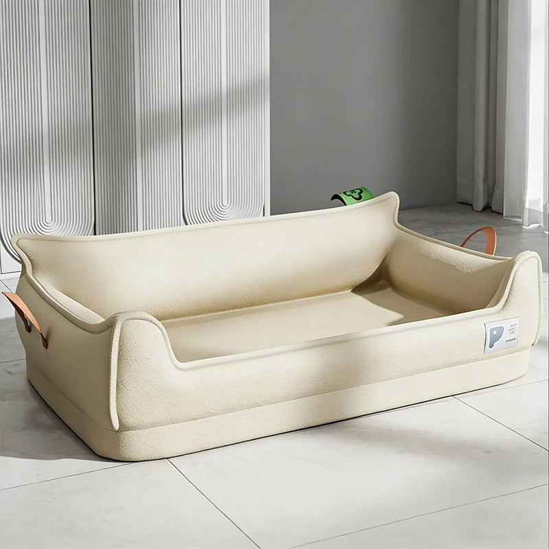 Orthopedic Leather Dog Bed Sofa – Detachable Rectangle Pet Bed with Non-Slip Bottom, Waterproof and Machine Washable for Ultima