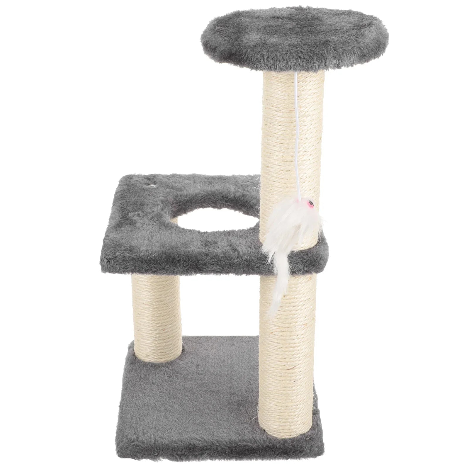 Cat Tree Towers Climbing Frame Trees One-piece & Wear-resistant Scratching Pole Light Grey Comfortable Kitten Scratcher Pet
